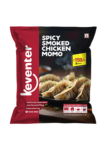 Keventer Frozen Spicy Smoked Chicken Momo 