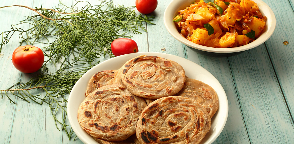 Lachha Paratha with Aloo Ki Sabzi