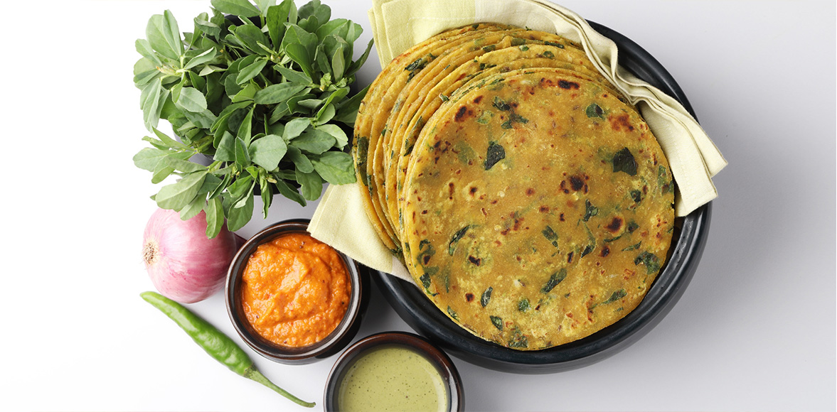 Methi Paratha with Salna