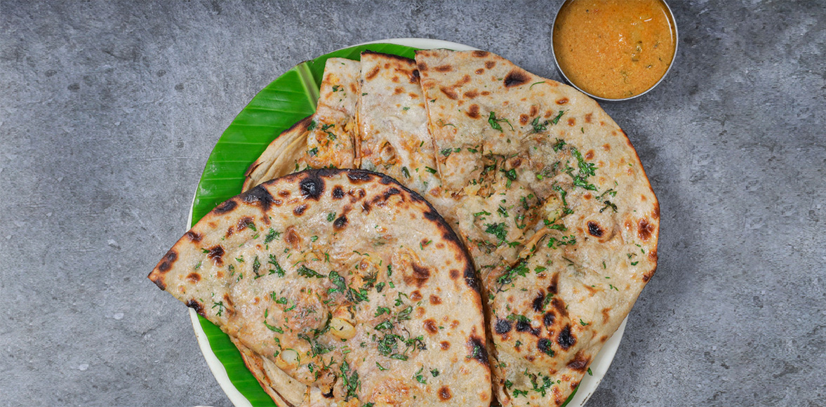 Mix Veg Paratha with Veg Raita