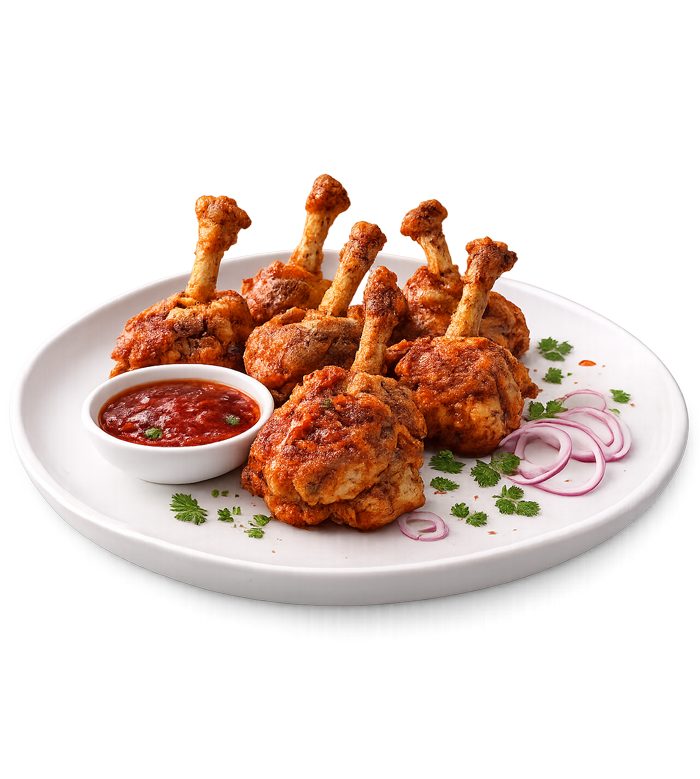 Eatsy frozen chicken lollipop in plate