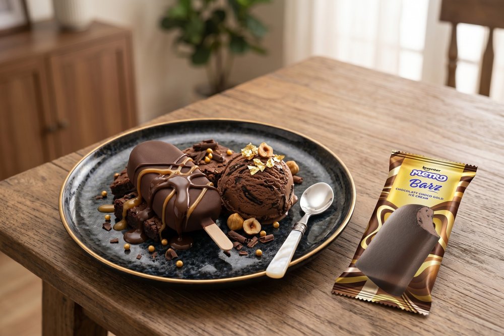 Keventer Metro Chocolaty Choco Gold Bar Ice Cream 70ml