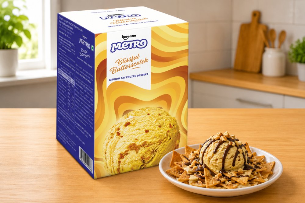 Keventer Metro Blissful Butterscotch Medium Fat Frozen Dessert 5L