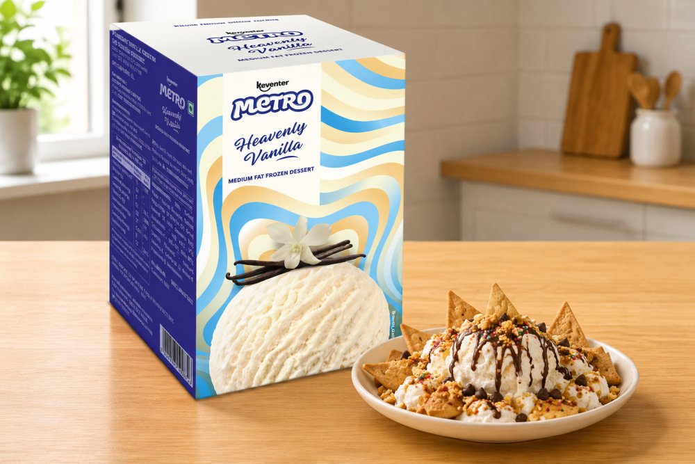 Keventer Metro Heavenly Vanilla Medium Fat Frozen Dessert 900ml
