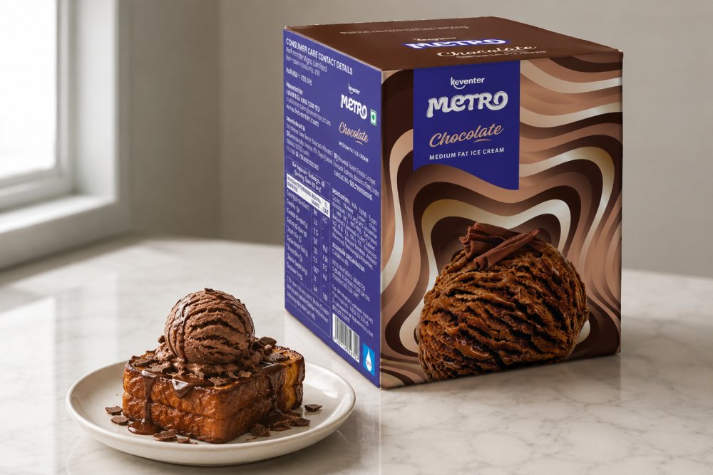 Keventer Metro Chocolate Medium Fat Ice Cream 4L