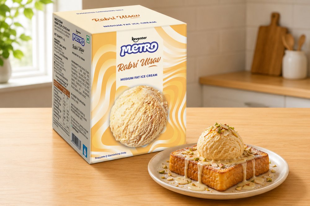 Keventer Rabri Utsav Medium Fat Ice Cream 4L