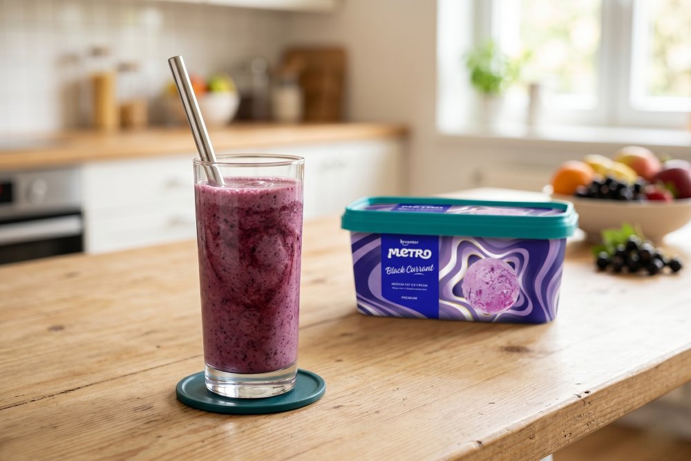 Keventer Metro Black Currant Medium Fat Ice Cream 750ml