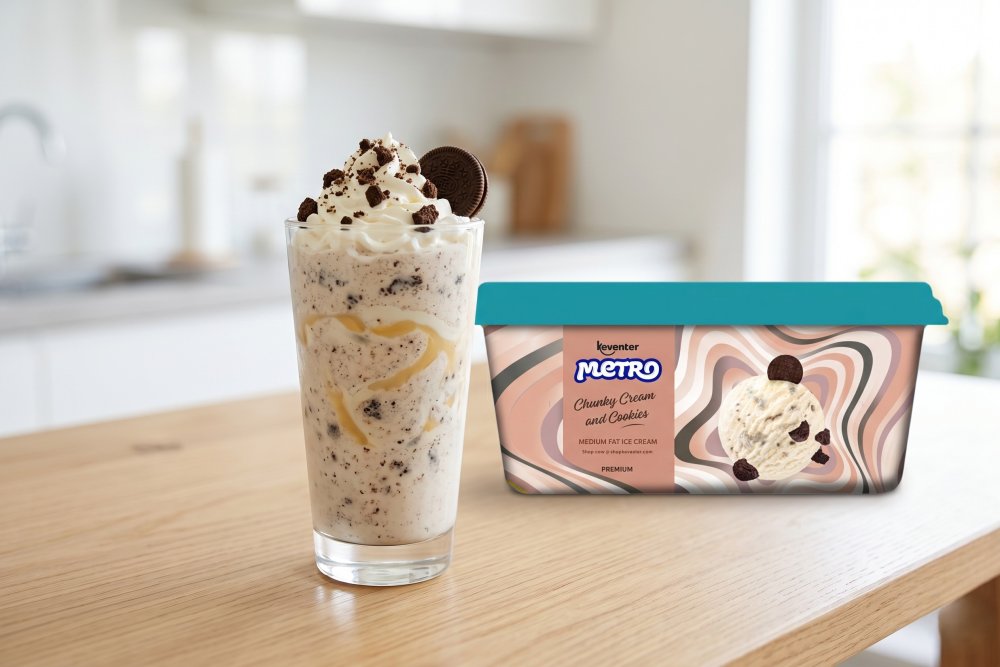 Keventer Metro Chunky Cream and Cookies Medium Fat Ice Cream 750ml