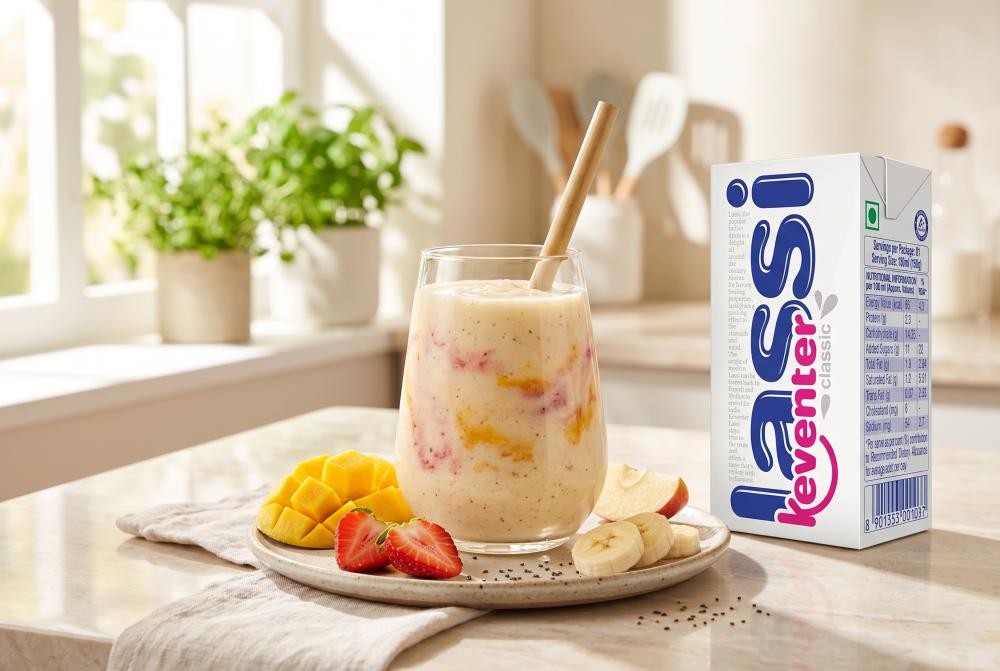 Keventer Premium Lassi 180ml rose flavour drink