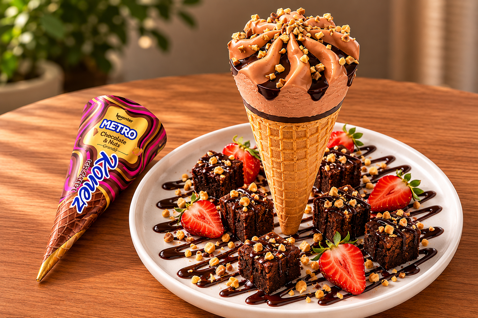 Keventer Metro Konez Chocolate and Nuts Medium Fat Frozen Dessert 110ml