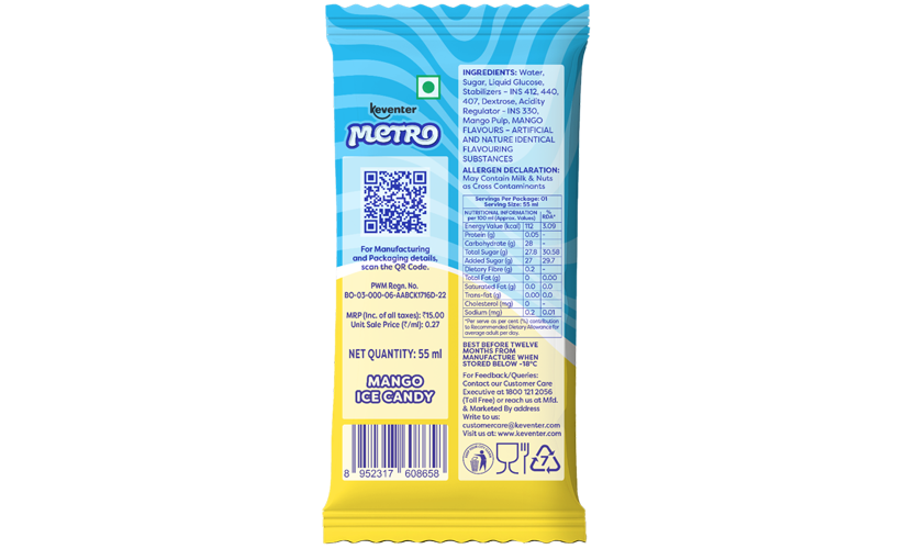 Keventer Metro Pulpz Mango Ice Candy Back